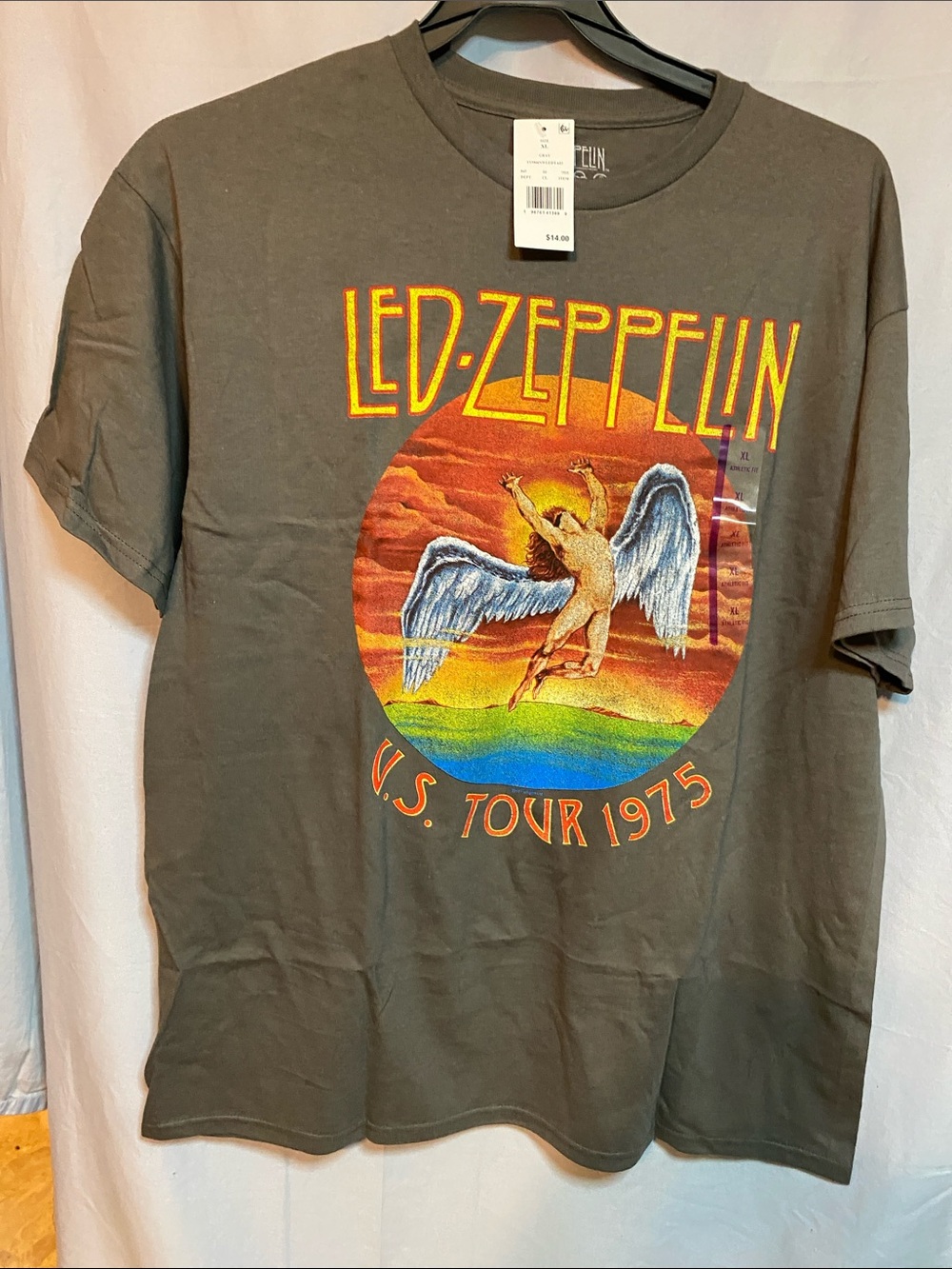 Led-Zeppelin US Tour 1975 Graphic Tee - Men's Gray